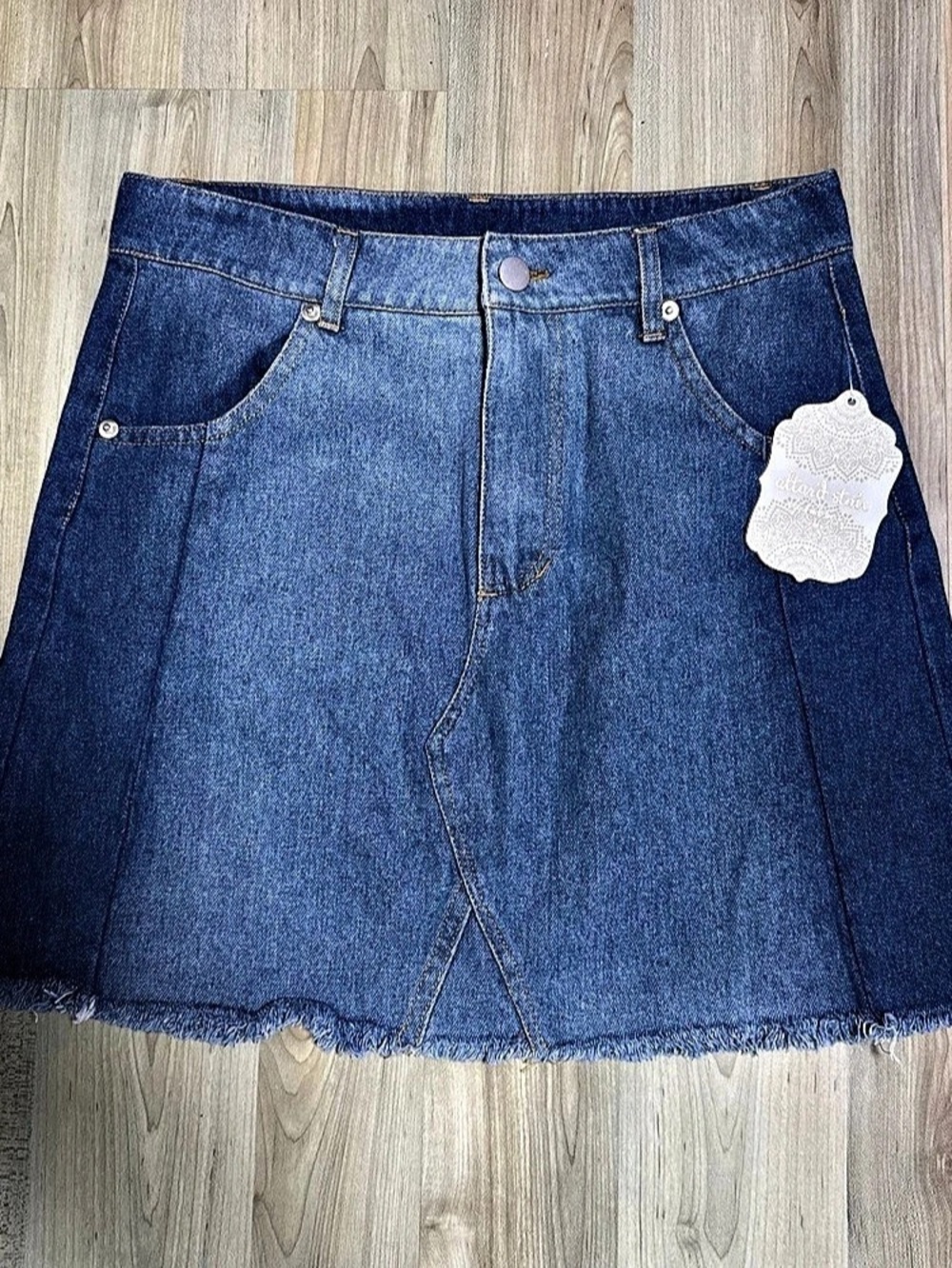 NEW Altar’d State Two Tone Panel Denim Mini Skirt Size Small